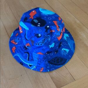 Gymboree Blue Bucket Hat with Fish Design